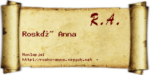 Roskó Anna névjegykártya