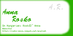 anna rosko business card